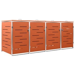 vidaXL Keturvietė konteinerių pastogė, 276,5x77,5x115 cm, plienas