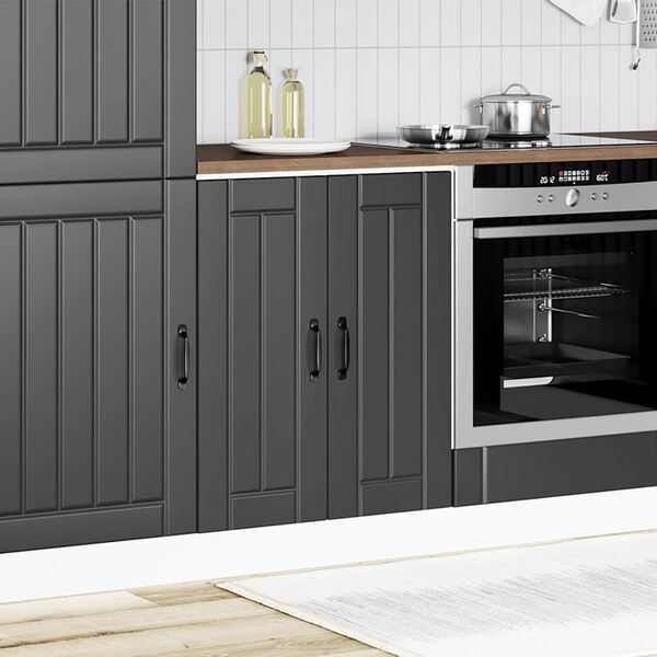 vidaXL kriauklės pagrindo spintelė "Lucca" Black Engineered Wood