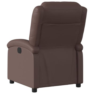 vidaXL Elektrinis atlošiamas krėslas, rudos spalvos, dirbtinė oda