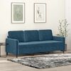 vidaXL Trivietė sofa, mėlynos spalvos, 180cm, aksomas