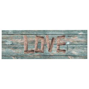 vidaXL Virtuvės kilimas, 60x300cm, plaunamas, su užra&scaron;u Love