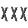 vidaXL Valgomojo stalo kojos, 3 vnt., antracito spalvos, 80x(72-73) cm, plienas