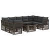 vidaXL Sodo Sofų Rinkinys 10 vnt. Pilka 100 x 55 x 73 cm poliratanas