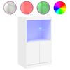 vidaXL &Scaron;oninė spintelė su LED lemputėmis, balta, 60,5x37x100cm