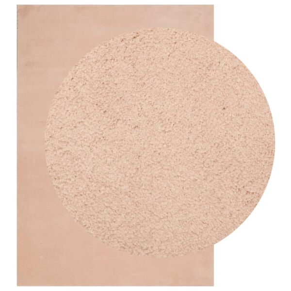 vidaXL Kilimas HUARTE, rausvos spalvos, 160x160cm, trumpi &scaron;ereliai