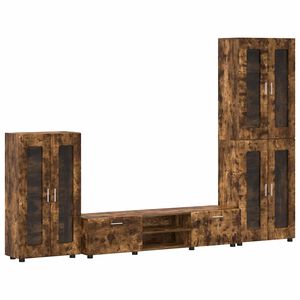 vidaXL TV spintelių komplektas FLORIN Rūkyta ąžuolas Apdirbta mediena
