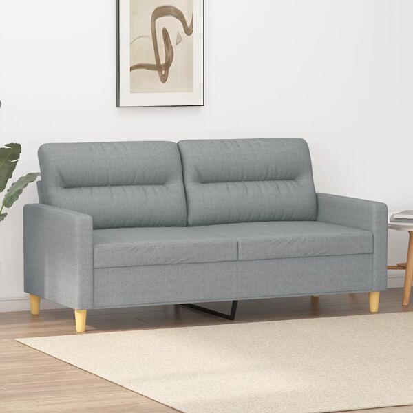vidaXL Dvivietė sofa, šviesiai pilkos spalvos, 140cm, audinys