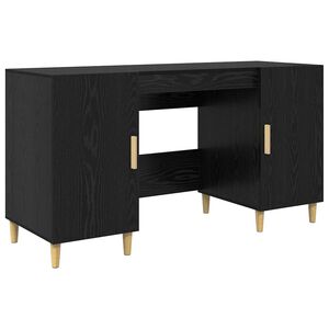 vidaXL Stalas Juodas ąžuolas Apdirbta mediena 140 x 50 x 75 cm