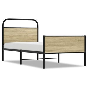 vidaXL Lovos rėmas be čiužinio, 75x190 cm, sonoma, apdirbta mediena