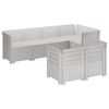 vidaXL 7-Vietis Sodo Sofa Ratanas PP Balta