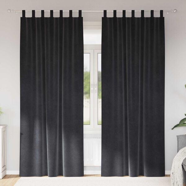 vidaXL Užtemdymo užuolaidos 2 pcs Tamsiai pilka 140 x 225 cm Aksomas