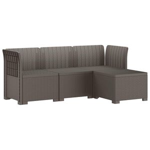 vidaXL 4 Vietų Sodo Sofa Ratanų Imitacija PP &Scaron;viesiai pilka