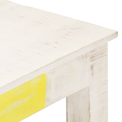 vidaXL Kavos staliukas, baltas, 110x60x45cm, mango medienos masyvas