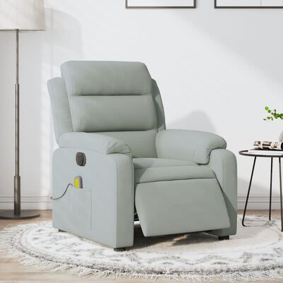vidaXL Elektrinis masažinis krėslas, šviesiai pilkas, aksomas