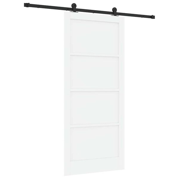 vidaXL Slankios durys Balta ir juoda 93 x 211 cm Kietos pu&scaron;ies mediena