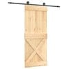 vidaXL Slankios durys Natūrali ir juoda 85 x 210 cm