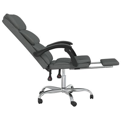 vidaXL Atlošiama biuro kėdė, tamsiai pilkos spalvos, audinys