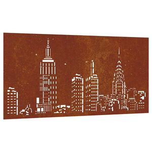 vidaXL Sodo sienos dekoracija, 105x55cm, corten plienas, panorama