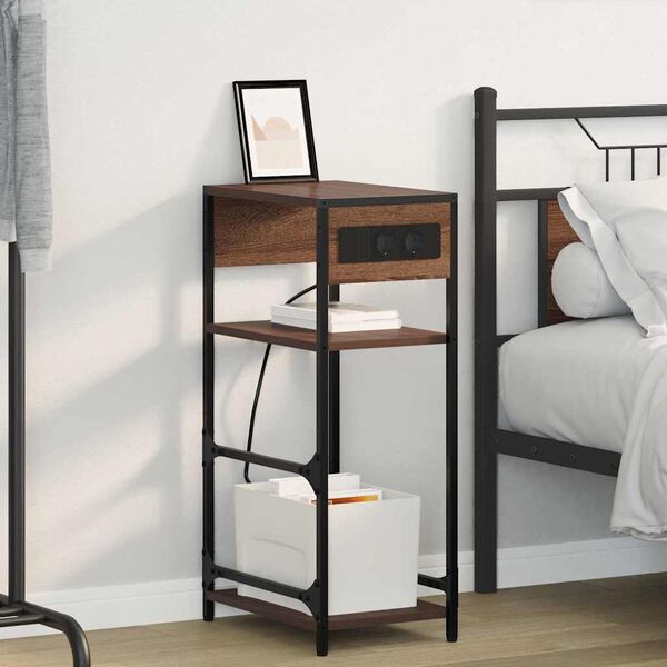 vidaXL &Scaron;alia lovos spintelė Rudas ąžuolas 40 x 27 x 76 cm