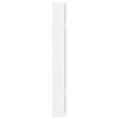 vidaXL Veidrodinė papuošalų spintelė, balta, 30x8,5x67cm, sieninė