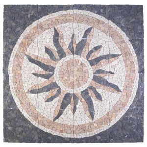 vidaXL Mozaikos plytelės su saulės ra&scaron;tu Įvairiaspalvis 120 x 120 cm