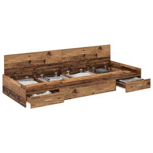 vidaXL Lovos rėmas Senovinis medis 100 x 200 cm Apdirbta mediena