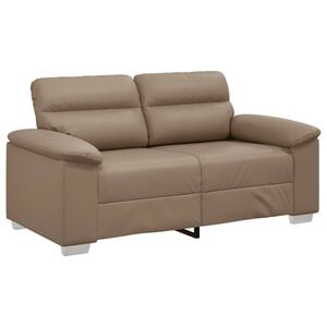vidaXL Dvivietė sofa, kapučino spalvos, 160x81x84 cm, dirbtinė oda