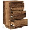 vidaXL Spintelė prie lovos su LED lemputėmis Old Wood 38x34x65 cm