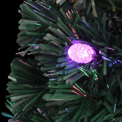 vidaXL Apšviesta Kalėdų eglutė su stovu, 210cm, optinis pluoštas