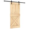 vidaXL Slankios durys 90 x 210 cm Natūrali ir juoda