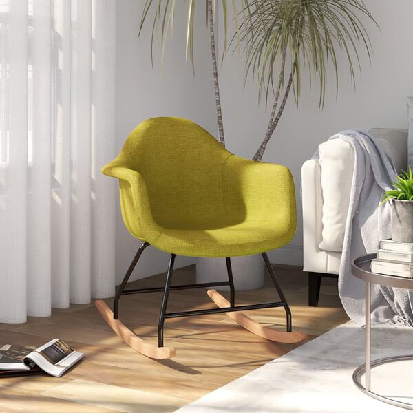 vidaXL Supama kėdė, žalios spalvos, audinys