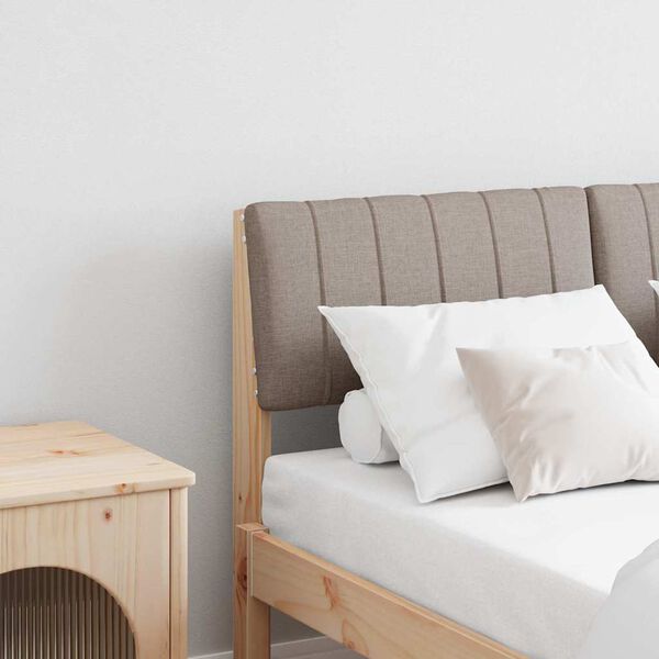 vidaXL Apmu&scaron;ta lovos galvūgalis Tortora 120 cm Kietos pu&scaron;ies mediena