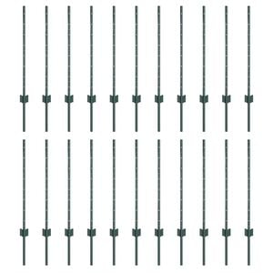vidaXL Įmontuotas tvoros stulpas 22 vnt. Žalia 120 cm