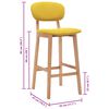 vidaXL Baro taburetės, 2vnt., garstyčių geltonos spalvos, audinys