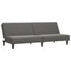 vidaXL Dvivietė sofa-lova, pilkos spalvos, dirbtinė oda