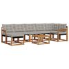 vidaXL Lauko sofos komplektas 8 pcs Natūrali ir &scaron;viesiai pilka
