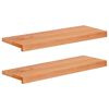 vidaXL Laiptų pakopos 2 vnt. 80 x 30 x 2 cm Lakas Kietas bukas medis