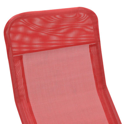 vidaXL Sulankstomi saulės gultai, 2 vnt., tekstilenas, raudoni