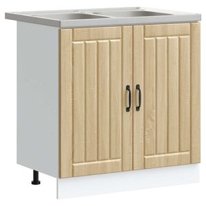 vidaXL Kriau&scaron;ės pagrindinė spintelė Lucca 2 pcs Sonoma ąžuolas