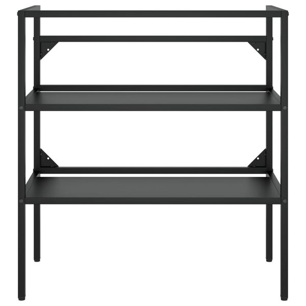 vidaXL Vonios kambario praustuvo rėmas, juodas, 79x38x83cm, geležis