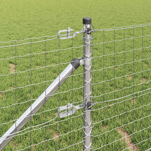 vidaXL Tvorelės stulpas Kita 26 pcs Pilka 3,2 x 3,2 x 120 cm Plienas