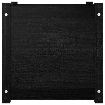 vidaXL Sodo lovelis, juodas, 50x50x50 cm, pušies medienos masyvas
