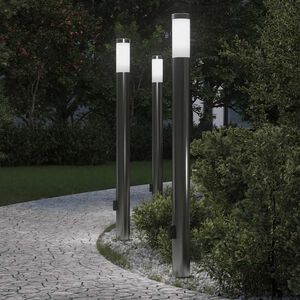vidaXL &Scaron;viestuvai su i&scaron;leidimo anga, 3 vnt., 110 cm, nerūdijantis plienas, IP44