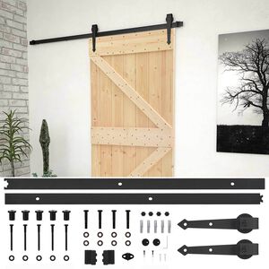 vidaXL Slankios durys 100 x 210 cm Pu&scaron;ies medienos masyvas