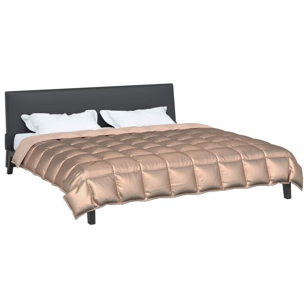 vidaXL Žiemos antklodė Auksinė 220 x 260 cm Satin ir mikropluo&scaron;tas