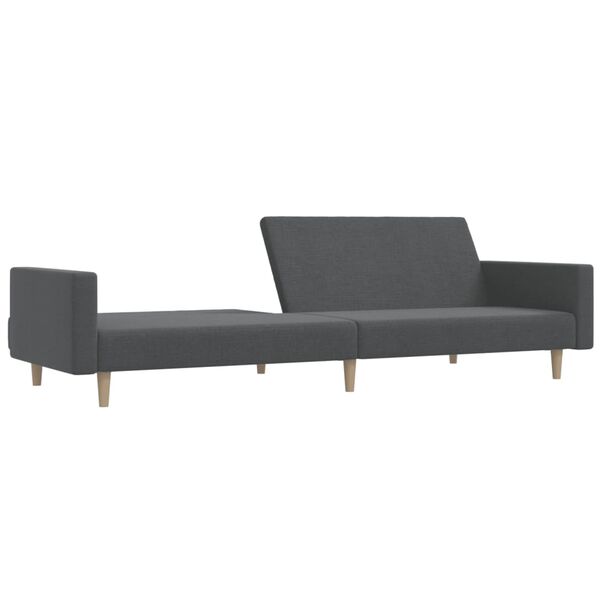 vidaXL Dvivietė sofa-lova, &scaron;viesiai pilkos spalvos, audinys