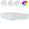 vidaXL Lovos rėmas su LED, baltas, 140x190cm, apdirbta mediena