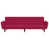 vidaXL Dvivietė sofa-lova, raudonojo vyno spalvos, aksomas