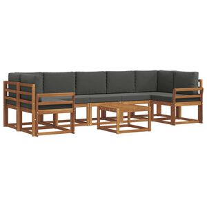 vidaXL Lauko sofos komplektas su pagalve 8 pcs Natūralus ir antracitas