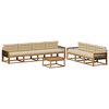 vidaXL Lauko sofos komplektas su pagalve 8 pcs Natūralus ir bežinis